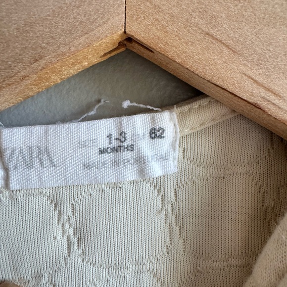 ZARA Baby Ivory Quilted Jacket Cardigan Cottagecore Neutral 1-3M Boho Scandi - Picture 2 of 4